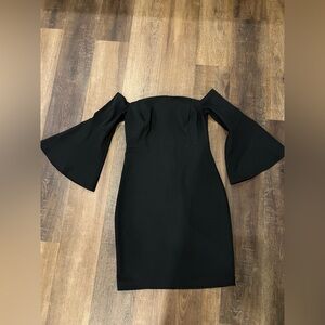 Cynthia Steffe Black Off-Shoulder Long Sleeve Dress
